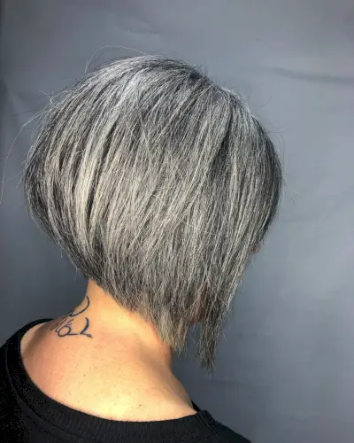 short bob for 50 plus year old woman with thick hair