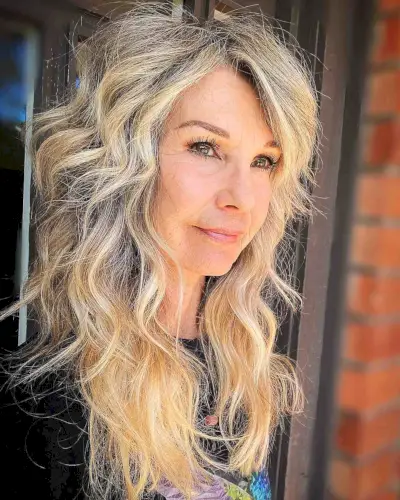 long thick hair with a side part