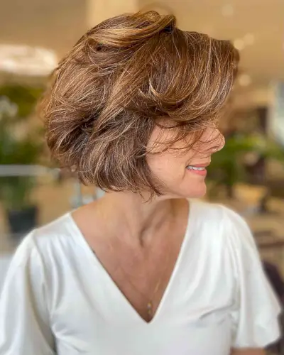 Thick Feathered Bob Style for Ladies Aged 50