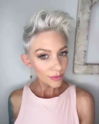 Modern High Quiff Pixie for Woman Over 40 Years Old