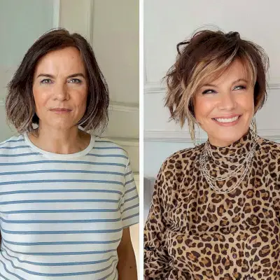 Layered Bob with Side-Swept Bangs for Ladies 50 and Over