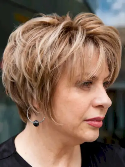 Layered pixie bob for hairstyle women in their fifties