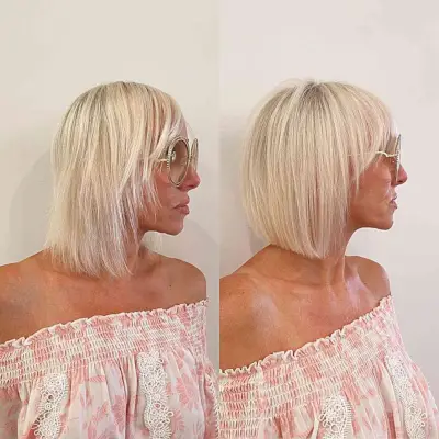 Short Blunt Barbie Blonde Bob or women over 40