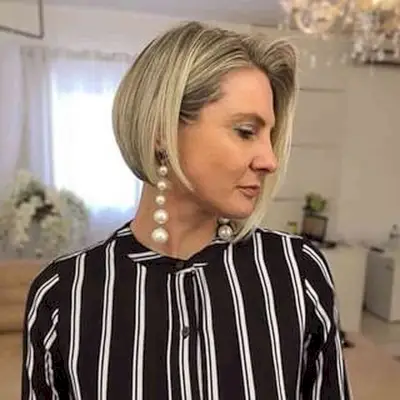Low-Maintenance Asymmetric Bob for For Women Over 40