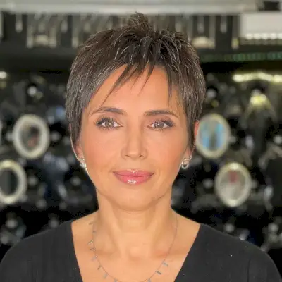 perfectly trendy long pixie cut for ladies past 40