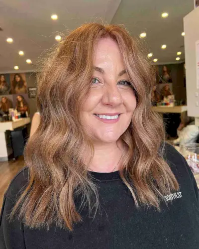 Center Part Waves on Copper Hair for Old Ladies