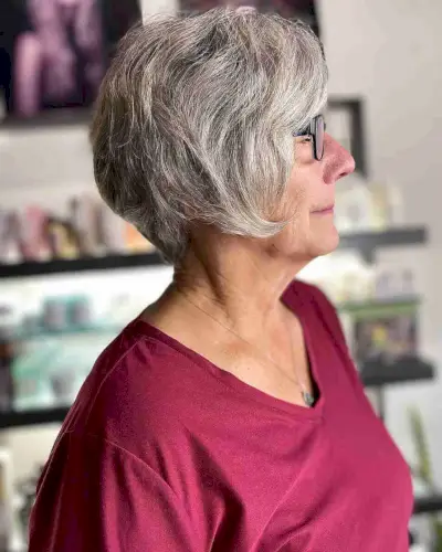 Trendy Bixie Cut with Front Layers for Older Ladies