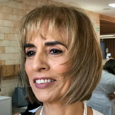Stylish Textured choppy bob haircut for older woman