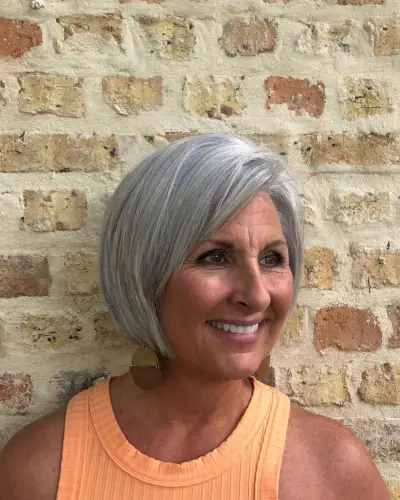 simple straight hair for older women