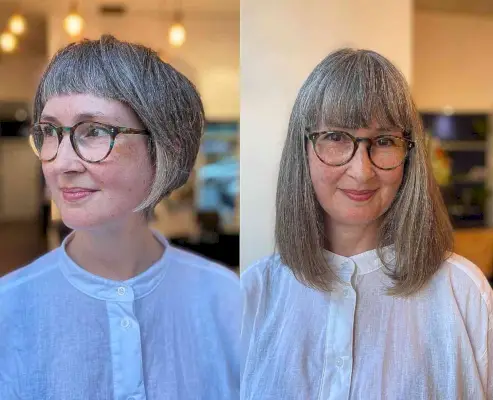 Shorter Ear-Length Blunt Cut for Ladies Over Fifty