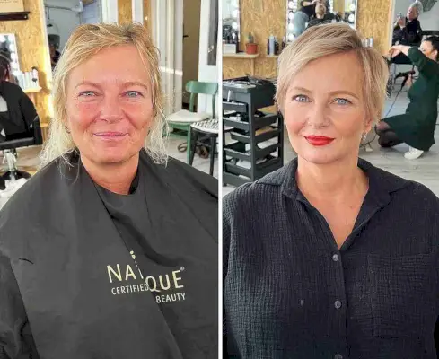 Side Part Wispy Pixie with Layered Bangs for Ladies in Their 50s