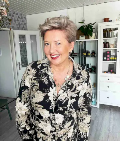 Swept Back Wavy Pixie for Women in Their 50s