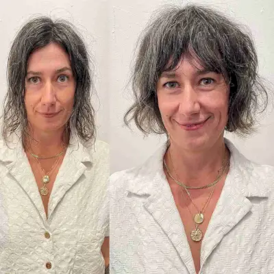 Short Messy Waves and Fringe for Bobbed Hair for 50-Year-Olds