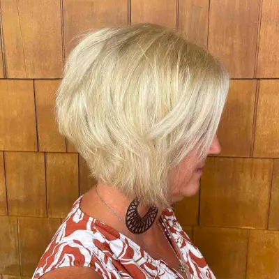 Mature short and choppy a-line cut for ladies over fifty