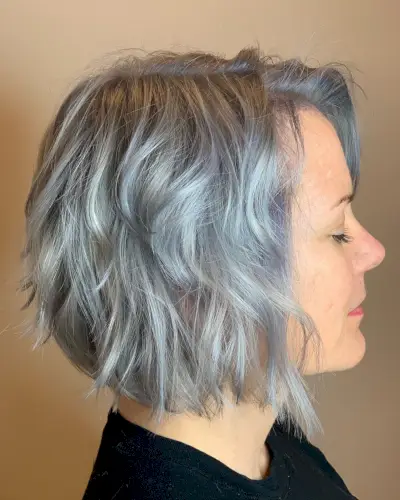 Classy Short Wavy Bob haircut for older women 50 and over