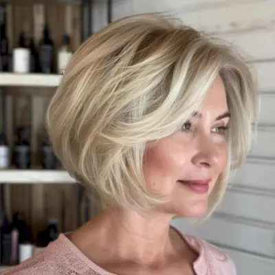 Gorgeous Chin-Length Bob for Women in Their 50