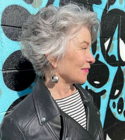 Textured Wedge Cut for Wavy Hair for Ladies Over 70