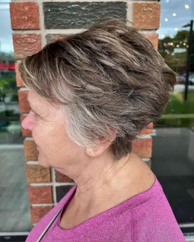 Textured Wedge Choppy Pixie for Women in Their 70s