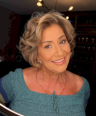 Layered Feather Cut on Bobbed Hair for a Lady Over 50