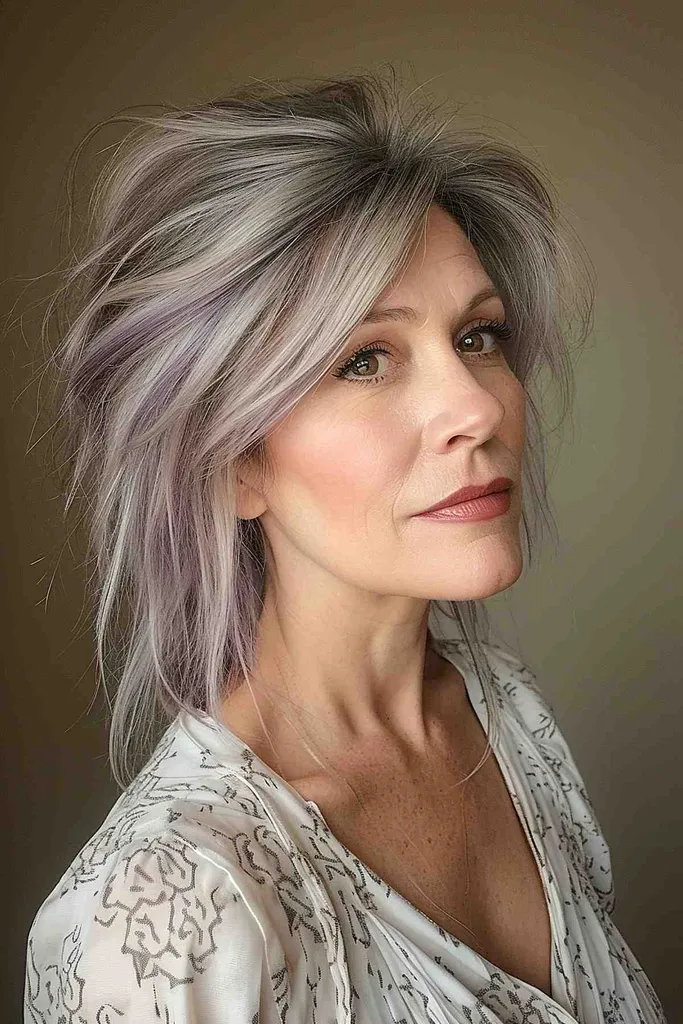 Vrstvený bob po ramena pro dámy nad sedmdesát' title=