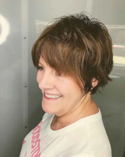 Short shaggy pixie for women over 60