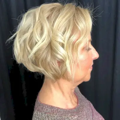 Short Shag with Beach Waves for Older Women Over 60
