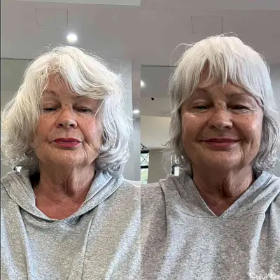 White Shaggy Long Pixie Cut for Ladies Aged 60