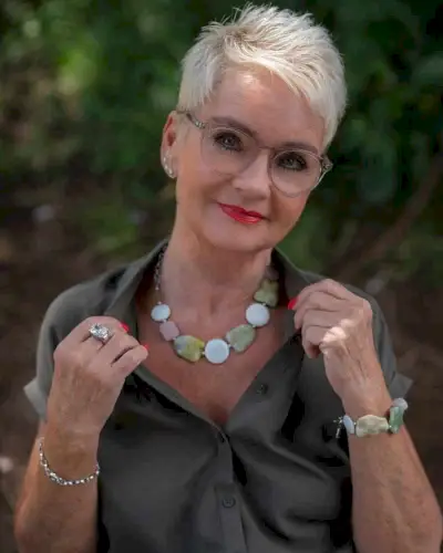 Chic Super Short Cut for ladies over 50 with glasses