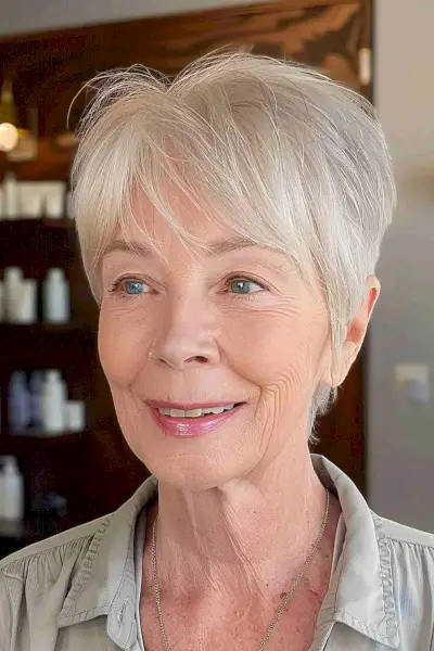 Beautiful long pixie cut for women past seventy