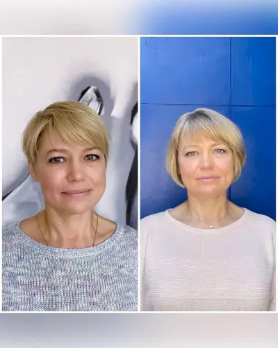 Pixie with Side-Swept Bangs on Women 60 and Up