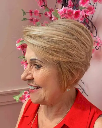 Short, Stacked Pixie Bob Haircut for Women Aged 60