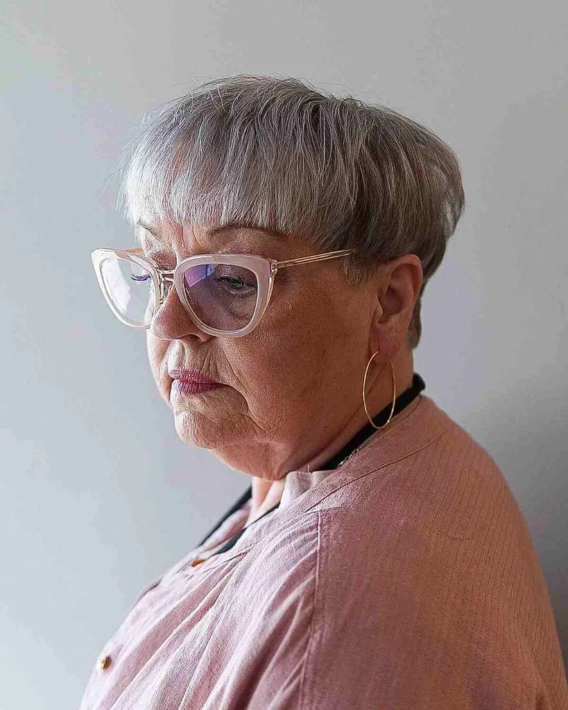 Silver Bowl Cut til overvægtige damer over 60 år' title=