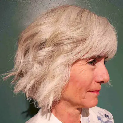 Fresh Textured Bob Cut for Women Over 60 with Aging Hair