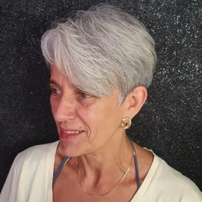 Mature Textured Cut for Women Over 70 with Thick Hair