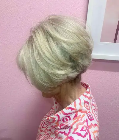 Layered Short Hair for older 70-year-old ladies
