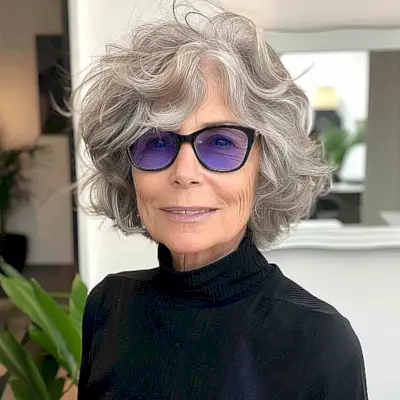 Short Shaggy Bob for a woman over 70