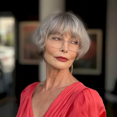 French Bob with Bangs for women over seventy