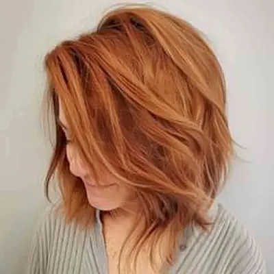 copper layered bob for women aged 50 plus