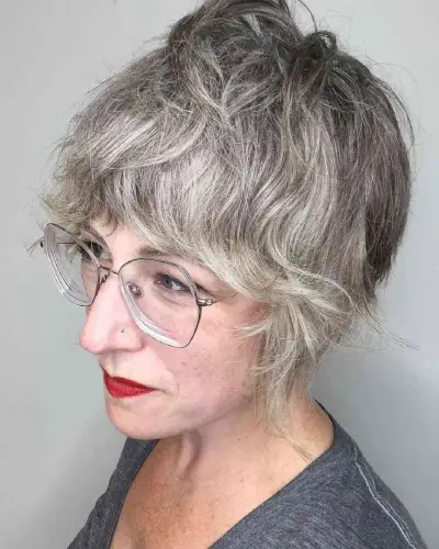 Short Crop with Tousled Layers for Women 50 and Up