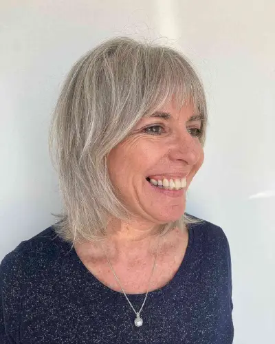 Soft Shag with Curtain Bangs for Straight Hair