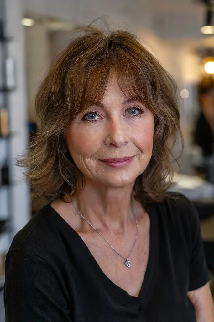 Pony für ältere Frauen mit feinem Haar' title=