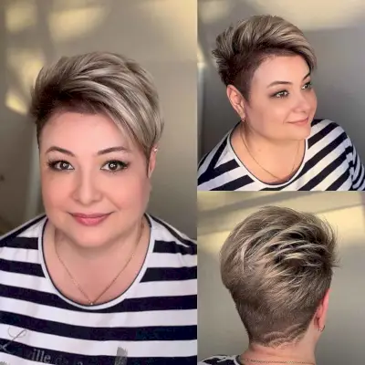 Very Short Pixie Cut for Plus-Size Women