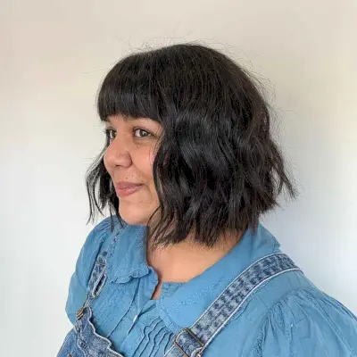 Cute Bob Hairstyle with Bangs for overweight women