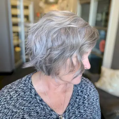 choppy bob for graying hair 