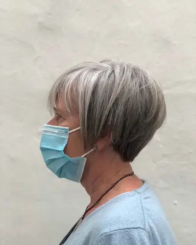 Pixie Cut with Stacked Layers for Grey Hair