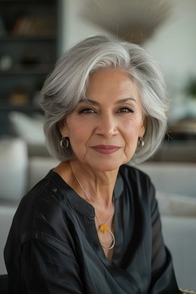 Kratek kroj z brušenim hrbtom in srebrnimi poudarki' title=