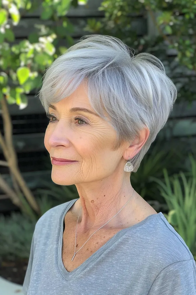 Eleganten kroj s kronskim volumnom in ledeno belim odtenkom' title=