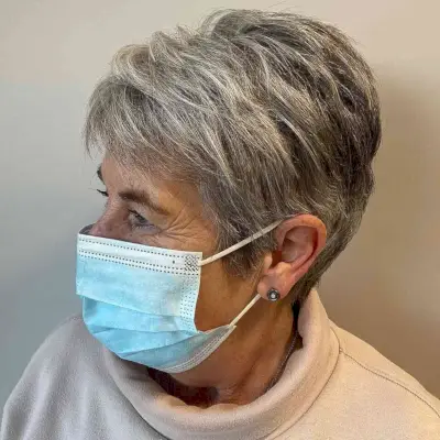 Choppy Pixie Crop for Grey Hair for 70-Year-Olds