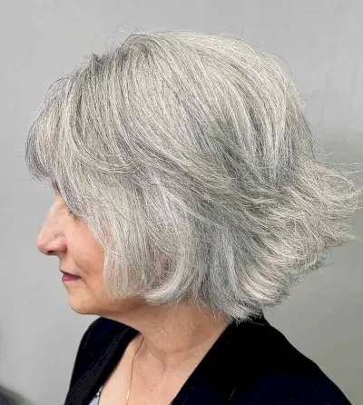Short Textured Cut for Thick Hair for Ladies Over Sixty