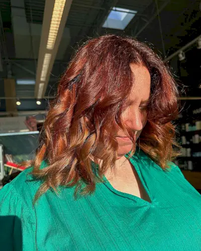 Ginger Red to Light Brown Ombre for Older Ladies Over 40 for Fall